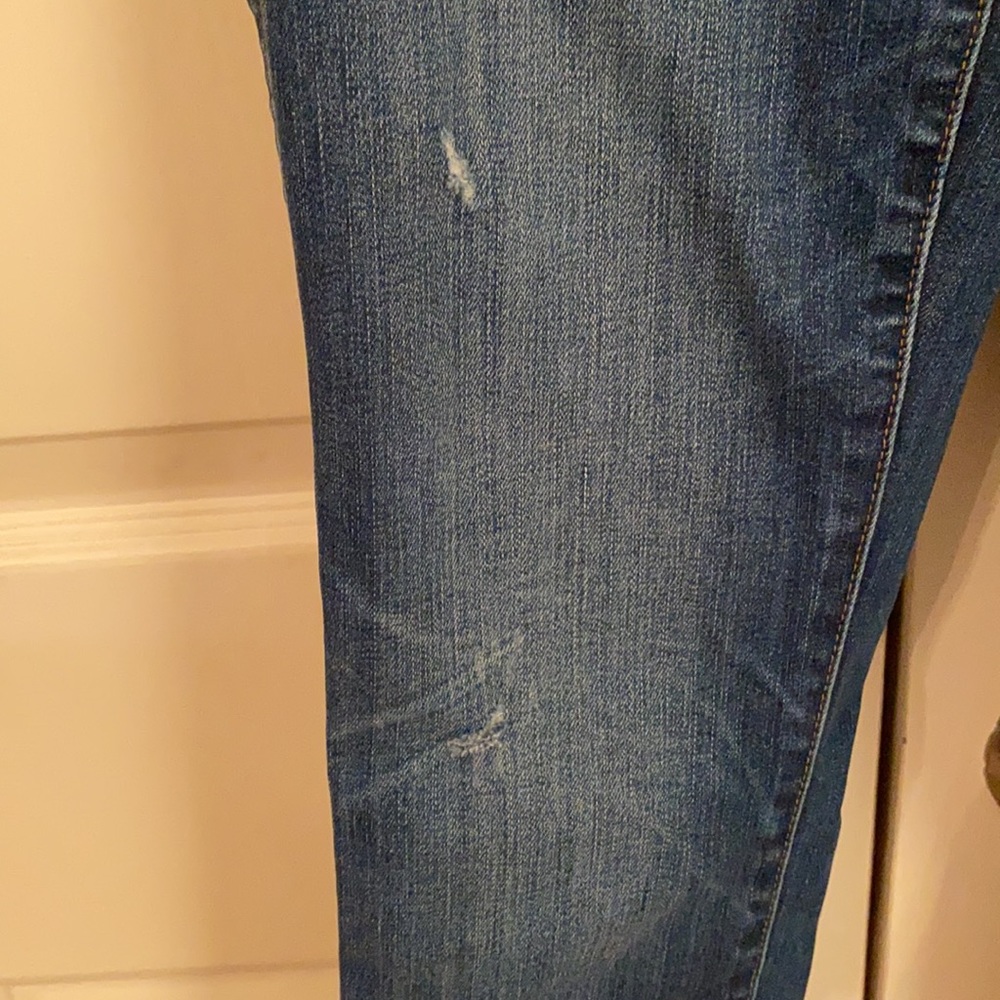 NEW Madewell 10” high rise button fly skinny jeans drop hem distressed size 24 - Picture 6 of 12